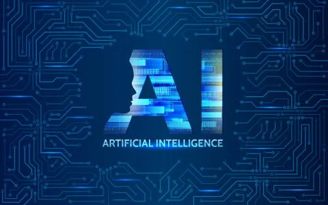 Artificial intelligence, virtual emulation, science technology. Stock Illustration