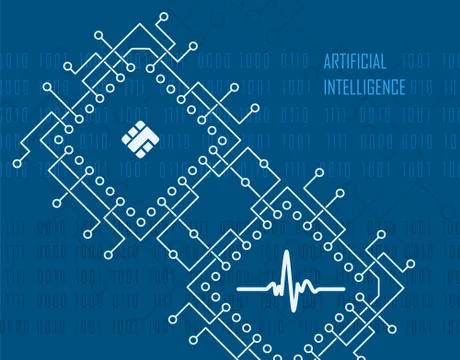 Artificial intelligence virtual high-tech vector background Stock Illustration