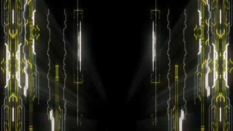 Artificial intelligence visual computer energy lines interface loading VJ Loop Stock Footage 144949883