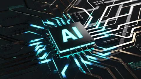 Artificial intelligence visualization animation concept Stock Illustration