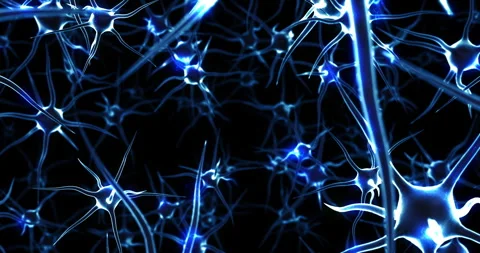 Artificial Intelligence Visualization Around Human Brain and Neurons. Stock Footage 321810912