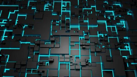 Artificial Intelligence. Visualization of Machine Learning, AI, Computer Technol Stock Illustration