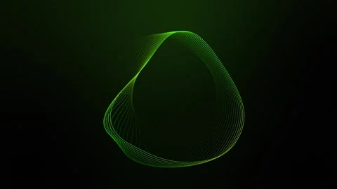 Artificial intelligence voice assistant with rotating green elliptical shape Stock Footage 340032084