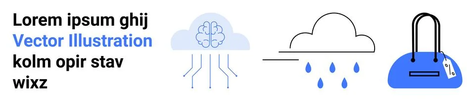 Artificial intelligence, weather forecasting, eCommerce, technology trends, n Stockillustratie
