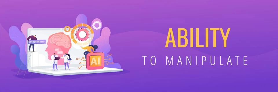 Artificial intelligence web banner concept. Stock Illustration