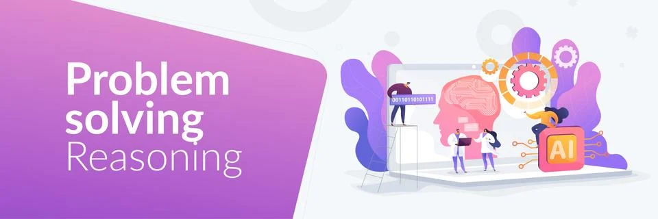 Artificial intelligence web banner concept. Stock Illustration