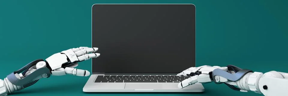 Artificial intelligence web banner. of a processor chip. The process of data  Illustration