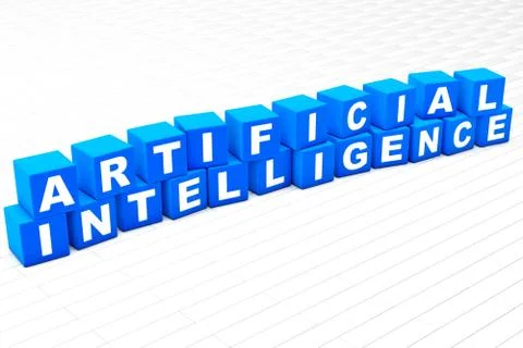 Artificial Intelligence word illustration 库存插图