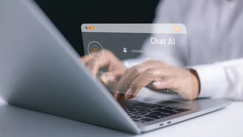 Artificial intelligence in work to help maximize efficiency, AI technology,.. Stock Photos