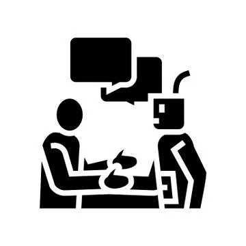 Artificial intelligence work introduction glyph icon vector illustration Stock Illustration