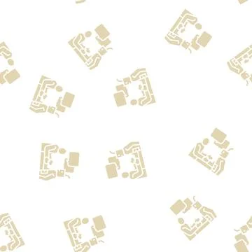 Artificial intelligence work introduction glyph seamless pattern Stock Illustration