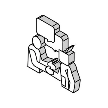 Artificial intelligence work introduction isometric icon vector illustration 스톡 일러스트