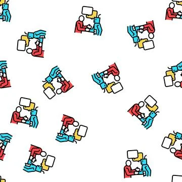 Artificial intelligence work introduction vector seamless pattern 스톡 일러스트