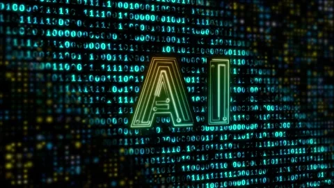 Artificial intelligence working through binary code concept animation Stock Footage 253554883