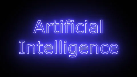 Artificial Intelligence, Written in Neon Text Effect with a bit of Flicker Stock Footage 244214509
