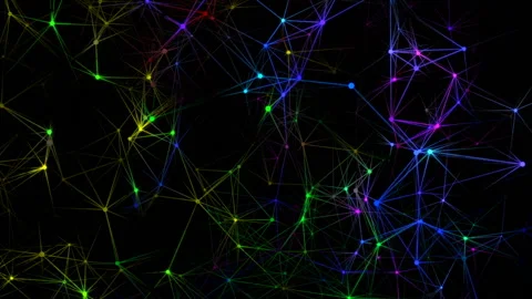 Artificial Intelligence.Blue plexus and lightning abstract technology and Stock Footage 95294287