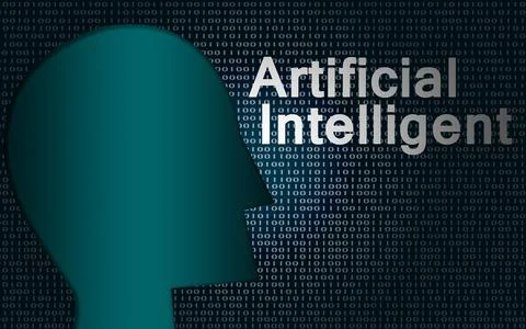 Artificial intelligent with human head Stock Illustration