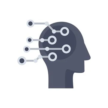 Artificial intelligent icon flat isolated vector 스톡 일러스트