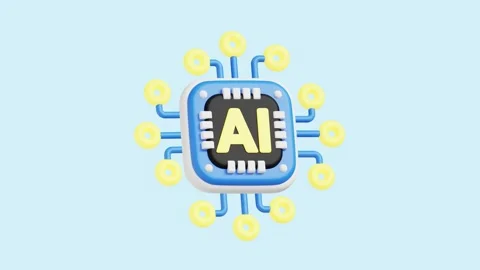 Artificial Intelligent Symbol animated 3d icon. Stock Footage 289452824