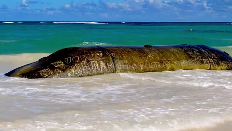 An artificial island at Bavaro Beach at Punta Cana. Stock Footage 233295804