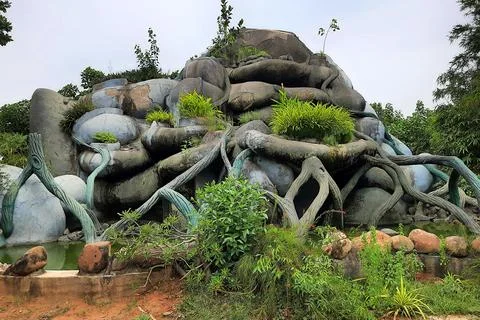 Artificial Landscape in Concrete Stock Photos