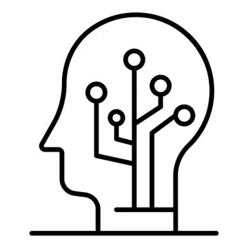 Artificial learning icon, outline style 스톡 일러스트