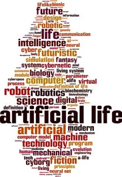 Artificial life word cloud Stock-Illustration
