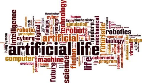 Artificial life word cloud Stock Illustration