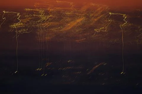 Artificial lights at sunset. Stock Photos