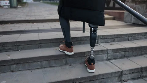 Artificial limb, Determined step, Orthotic support 库存影片 245457662