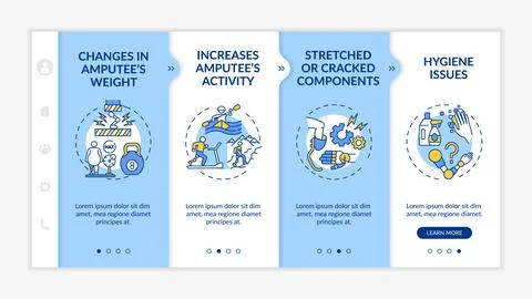 Artificial limb replace conditions onboarding vector template Stock Illustration