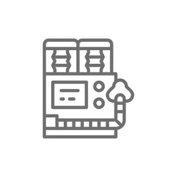 Artificial lung ventilation device, anesthesia equipment line icon. Stock Illustration