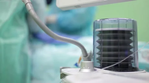 Artificial lung ventilation device in intensive care. The movement of a modern Stock-Footage 172981606