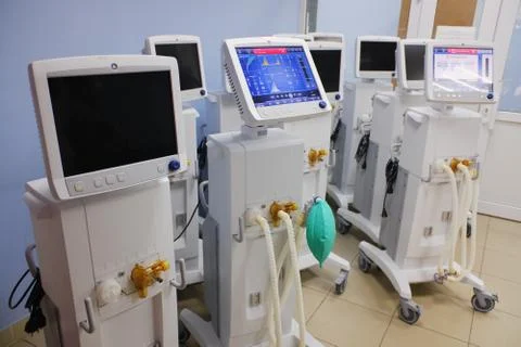 Artificial lung ventilation device. Ventilator. respirators for patients. Stock Photos