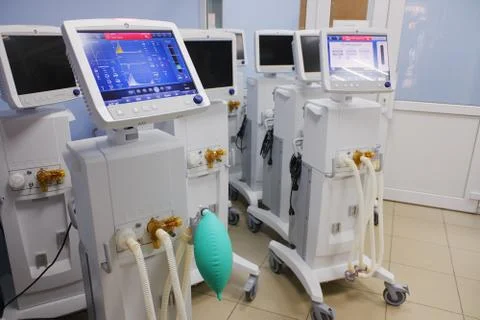 Artificial lung ventilation device. Ventilator. respirators for patients. Foto stock