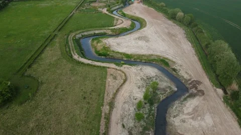 Artificial meandered river 4K Video stock 193831219