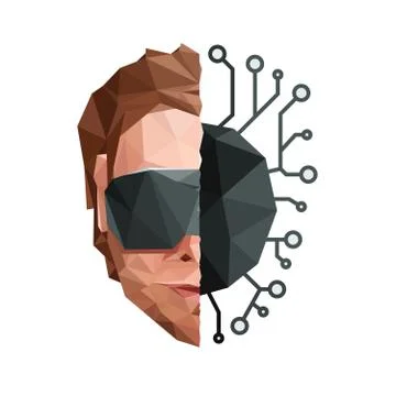 Artificial Mind Network Concept V2 Stockillustratie