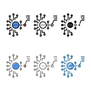 Artificial model neural network color icon vector clean 스톡 일러스트