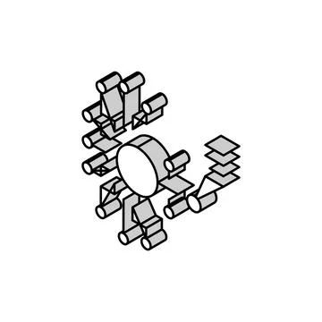 Artificial model neural network isometric icon vector illustration Stock Illustration