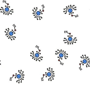 Artificial model neural network vector seamless pattern Stock Illustration