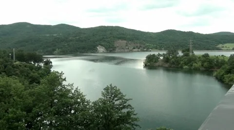 Artificial mountain lake Vídeo Stock 64356521