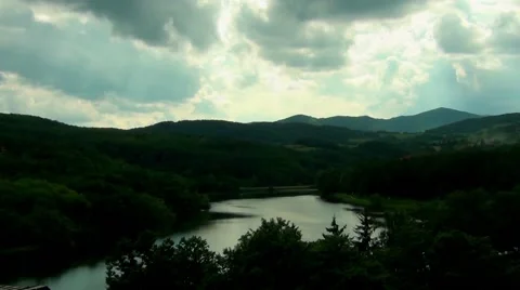 Artificial mountain lake Vídeo Stock 64356540