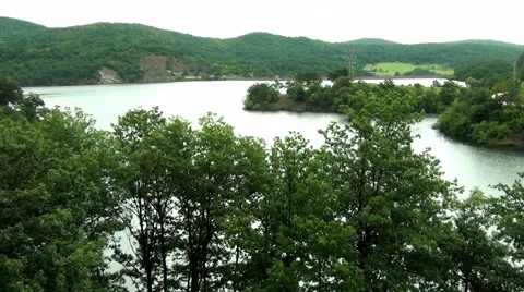 Artificial mountain lake Vídeo Stock 64356544