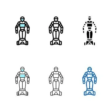 Artificial multipack robot color icon vector 스톡 일러스트