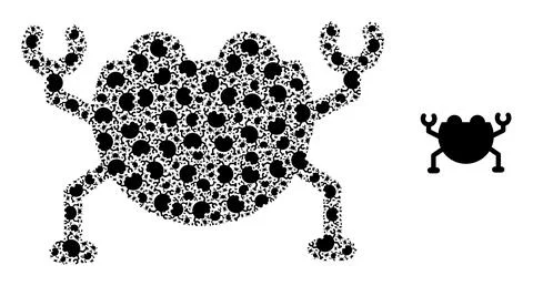 Artificial Nanobot Recursion Composition of Artificial Nanobot Icons Illustrazione stock