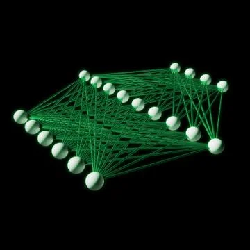 Artificial neural network, 3d structure model Stock Illustration