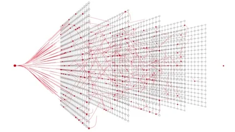 Artificial Neural Network Architecture and AI Deep Learning Model Diagram. Stock Footage 337090116