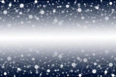 Artificial neural network bakground. Dark blue with white light line in middle Stock Illustration