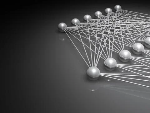Artificial neural network fragment 3d render イラスト素材