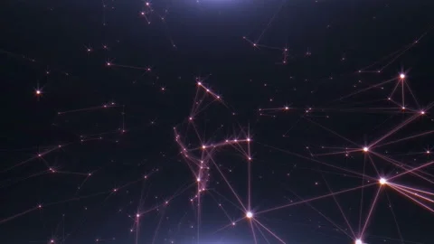 Artificial neural network grows. Electronic nodes connected together with a Stock Footage 112870589